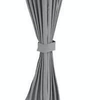 Outsunny Gazebo da Giardino 4x3m con Doppio Tettuccio, Pareti in Poliestere e Struttura in Acciaio, Grigio(m-7)