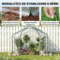 Outsunny Seră de Exterior cu Intrare cu Fermoar și Aerisire Superioară, din Plastic și Oțel, 180x100x152 cm, Transparentă(m-6)