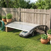 Outsunny Abri pour tondeuse robot, toit de garage pour tondeuse contre les UV, la pluie et la neige, 100 x 81 x 43 cm, blanc(m-9)