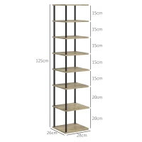 HOMCOM Meuble à chaussures à 8 niveaux meuble de rangement cadre en métal - 28l x 26P x 125H cm(m-3)