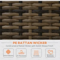 Outsunny 4 Piece Rattan Garden Furniture Set, Outdoor Corner Sofa Set with Storage Table, Loveseats, Cushions - Orange(m-5)