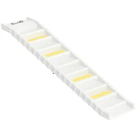 PawHut Rampă Pliabilă pentru Câini pentru Mașină și Paturi Înalte, cu 10 Trepte, Benzi și Covorașe Antiderapante, Albă(m-1)
