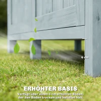 Outsunny Gartenschrank Holz wetterfest Geräteschuppen mit Doppeltür Magnetverschluss für Garten Terrrasse 85 x 54 x 170 cm Grau(m-8)