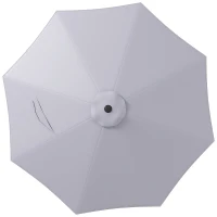 Outsunny Telo per Ombrellone da Ø295 cm in Poliestere Grigio Resistente all'Acqua con Presa d'Aria Superiore(m-1)