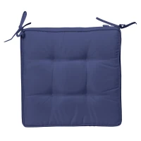 Outsunny Garden Seat Cushion with Ties, 42 x 42cm Replacement Dining Chair Seat Pad, Dark Blue(m-11)