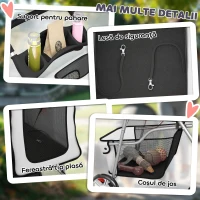 PawHut Cărucior pentru Câini Pliabil cu Husă de Ploaie, Roți Rotative și Pernă Lavabilă, Oțel și Poliester, Gri(m-9)