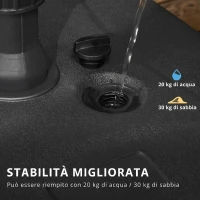 Outsunny Base per Ombrellone da Giardino in HDPE, Base per Ombrellone con Maniglia, Supporto per Pali Ø38mm, Riempibile con 20 kg di Acqua e 30 kg di Sabbia, per Giardino Piscina, Nero(m-4)
