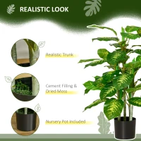HOMCOM Faux Rose Plants, with Pots(m-5)