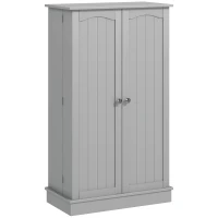 HOMCOM Armario Despensa Cocina con 2 Puertas y 16 Estantes Alacena Moderna con Estantes Ajustables 60x30x104cm Gris(m-2)