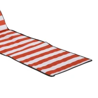 Outsunny Set of 2 Foldable Garden Beach Chair Mat, Outdoor Sun Lounger Seats with Adjustable Back, Magazine Pocket, Carry Strap(m-11)