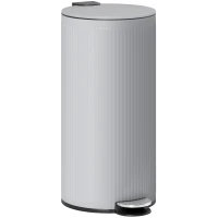 HOMCOM Poubelle cuisine 30L, poubelle à pédale avec seau intérieur amovible, couvercle à fermeture douce, 36x30x60,5cm, gris(m-11)