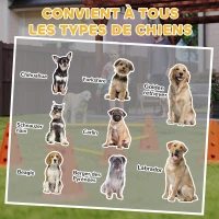 PawHut Ensemble d'Agilité pour Chien 6 Pièce, Parcours d'Obstacle hauteur réglable avec Sac de Transport, Orange(m-8)