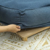 PawHut Canapea Lettino pentru Câini Mari de până la 30 kg de Interior cu Pernă Detașabilă, 96x66x24 cm, Albastru(m-8)
