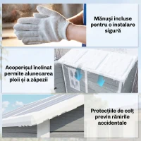 Outsunny Magazie de Grădină din Rășină cu Podea, Ușă Blocabilă și Fereastră, 1,3 x 1,8 m, Gri(m-7)