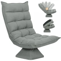 HOMCOM Fauteuil de sol paresseux fauteuil relax fauteuil salon design capitonné inclinaison dossier réglable pivotant 360°(m-12)