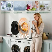 HOMCOM Mini Wäschetrockner 4 kg mit 5 Programme bis zu 60℃ 800W/400W Ablufttrockner mit Edelstahltrommel Weiß(m-6)