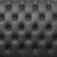 HOMCOM Fotoliu Stil Chesterfield din Piele Ecologică PU cu Picioare din Lemn, Negru(m-8)