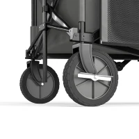 Outsunny Garden Trolley, Cargo Traile on Wheels, Folding Collapsible Camping Trolley, Outdoor Utility Wagon, Dark Grey(m-11)