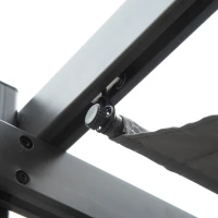 Outsunny Pérgola de Jardín 3x3 m con Techo Retráctil Protección UPF30+ Drenaje Marco de Aluminio para Patio Exterior Gris Oscuro(m-7)
