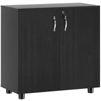 Vinsetto Mobile Ufficio Portadocumenti Multiuso con Serratura, 2 Ante e Mensola Interna, 80x40x80 cm, Nero(m-1)