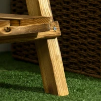Outsunny Wooden Folding Flower Pot Stand 3 Tier Garden Planter Display Ladder Gardener Storage Shelves Rack Herb Holder (60L x 37W x 93H cm)(m-8)