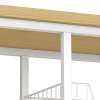 HOMCOM Estante de arrumação de cozinha com cestos deslizantes e armário, suporte para micro-ondas, 100 x 35 x 80 cm, branco(m-8)