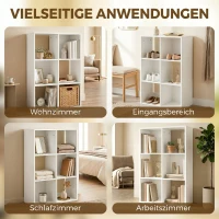 HOMCOM Bücherregal Standregal mit 3 Ebenen Schmal Regal mit Kippschutz Aufbewahrungsregal für Wohnzimmer Schlafzimmer Büro Weiß(m-6)