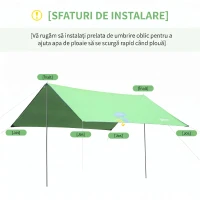Outsunny, Cort de Plajă, Pentru petreceri, camping, Poliester, 300cm x 292cm, Verde(m-7)
