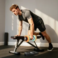 SPORTNOW Haltère réglable 5 à 25 kg avec base de rangement 5 niveaux de poids, poignée antidérapante disques d'haltères octogones(m-8)