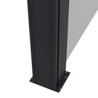 Outsunny Paravan Lateral Retractabil 400x180 cm cu Mâner, din Metal, Aluminiu și Poliester, Gri Deschis(m-9)
