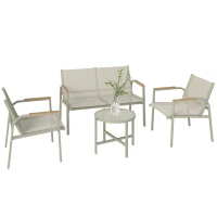 Outsunny Set de Mobilier de Grădină cu Canapea, 120x60x40 cm, Negru și Verde(m-11)