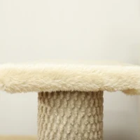 PawHut 4-step Pet Stairs with Scratching Posts, Platforms, Toy Ball, Beige(m-9)