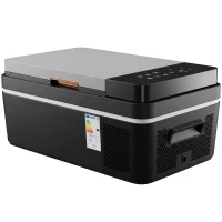 Outsunny 20L Compressor Car Fridge Freezer, Camping Refrigerator with App Control, 12/24V DC and 100-240V AC,(m-15)