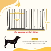 PawHut Extra Wide Dog Safety Gate, with Door Pressure, for Doorways, Hallways, Staircases - Black(m-3)