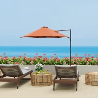 Outsunny 2.5m Rotating Cantilever Parasol - Orange(m-10)