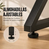 HOMCOM Juego de 2 Patas de Mesa de Acero en Forma de X para Muebles Industriales con Almohadillas Ajustables y Tornillos Negro(m-5)