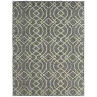 HOMCOM UV Resistant Indoor & Outdoor Area Rug, Easy-Cleaning Machine Washable Rug with Geometric Pattern for Patio, Garden, Kitchen, Bathroom or Living Room, 230 x 160 cm, Grey(m-1)