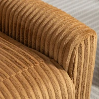 HOMCOM Sillón Relax Reclinable Manual Tapizado en Pana Instalación Rápida Reposapiés Acolchado Grueso Marrón(m-9)