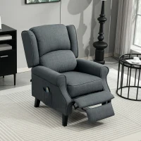 HOMCOM Massagesessel mit Heizfunktion, 2 Massagebereiche, Liegefunktion, bis 150 kg, Dunkelgrau(m-10)