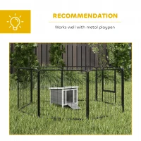 PawHut Wooden Rabbit Hutch Outdoor, Guinea Pig Hutch, Rabbit Hideaway, Cat House, Bunny Cage Small Animal House with Openable Roof, 51 x 42 x 43 cm, Grey(m-7)