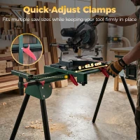 HOMCOM Universal Mitre Saw Stand with Adjustable Rollers and Support Arms, Portable Miter Saw Stand with Folding Legs(m-6)