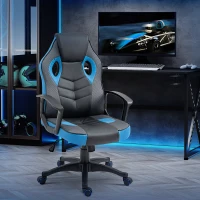 Vinsetto Sedia da Gaming Poltrona da Ufficio Girevole con Rotelle in Similpelle(m-10)