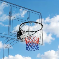 SPORTNOW Panier de Basket, Anneau Suspendu de Basket Intérieur et Extérieur, pour Mur avec Filet Résistant aux Intempéries(m-2)