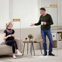 HOMCOM Set 2 Mese de Cafea Suprapozabile cu Cadru din Metal pentru Living și Birou, Nuc și Negru(m-9)