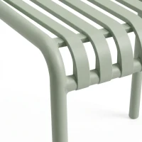 Outsunny Lot de 4 Chaises de Jardin Empilables en Polypropylène Anti-UV Accoudoirs et Dossier à Lattes Ergonomique Gris Vert(m-12)
