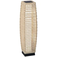 Outsunny Solar Stehlampe Rattan Solarlampen mit Lichtsensor Automatische LED Solarleuchte im Boho-Stil IP44 Wasserdicht(m-12)
