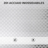 HOMCOM Carrello Multiuso a 4 Livelli con Ripiano Centrale Regolabile e Bordi Rialzati, in Acciaio Inox, 60x35x77 cm(m-7)