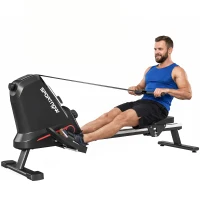 SPORTNOW Rudergerät für Zuhause Leises Magnetisches Rudergeräte mit 16 Widerstandsstufen Exklusiver APP LCD-Display Handyhalter(m-12)