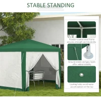 Outsunny 4m Hexagon Gazebo Party Tent, Screen House Patio Canopy Event Shelter for Activities, Shade Resistant, Green(m-16)