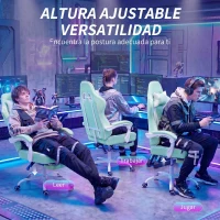 HOMCOM Silla Gamer con Lumbar Masaje Vibración Reclinable 155° Altura Ajustable Reposacabezas y Reposapiés Retráctil Azul(m-7)
